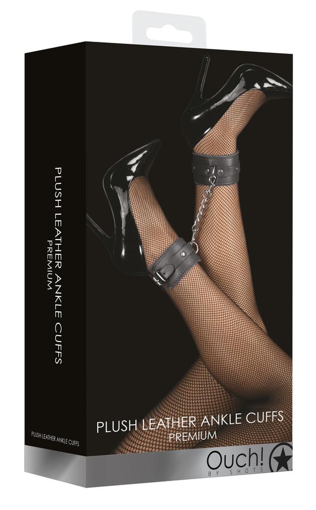 Menottes de chevilles Plush Noir - Ouch! - Menottes