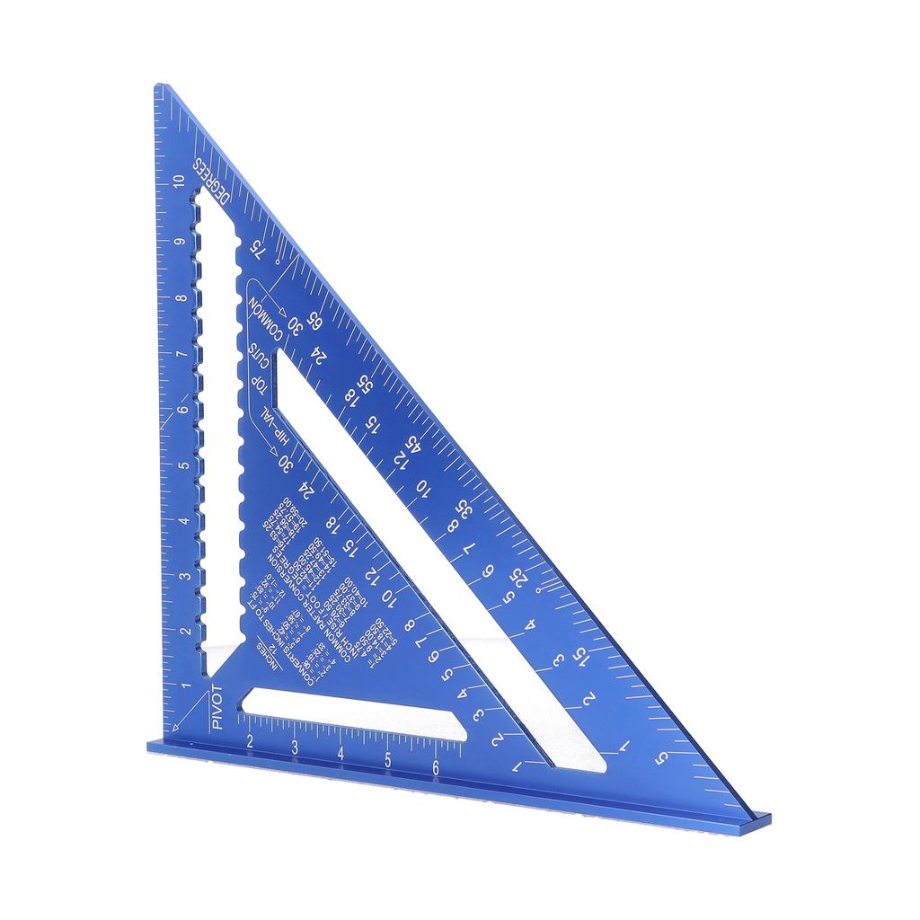 Triangular Angle Ruler Square 12in 45 Degrees  Aluminum Alloy Woodworking Layout Gauge Measure Tool