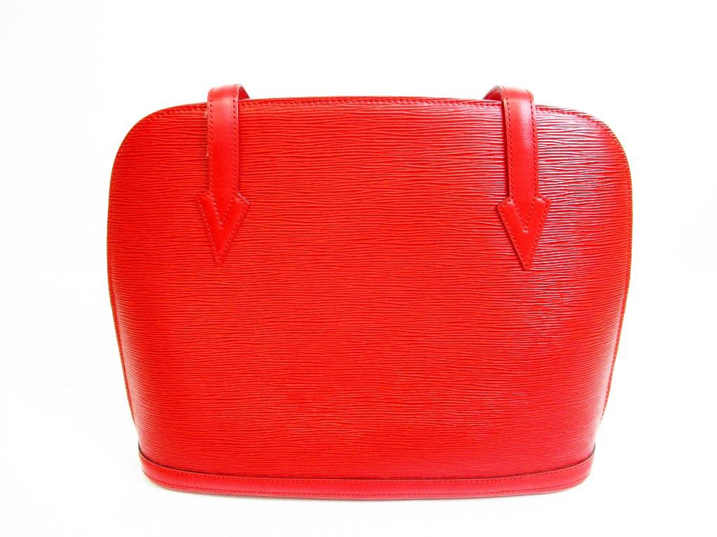 Authentic LOUIS VUITTON Epi Leather Red Tote Shoppers Bag Purse Lussac #6973 Refurbished