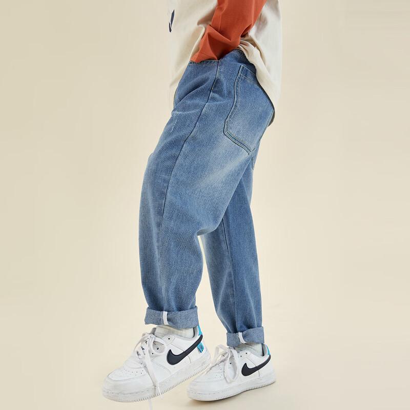 DuoDuoJia Boys  Loose Fit Washed Denim Jeans 110