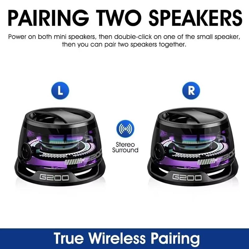 Portable Mini Bluetooth Speaker G200 RGB Lighting Magnetic Speaker BT5.3 Mini Sound Box 7 Hours Playback Phone Holder