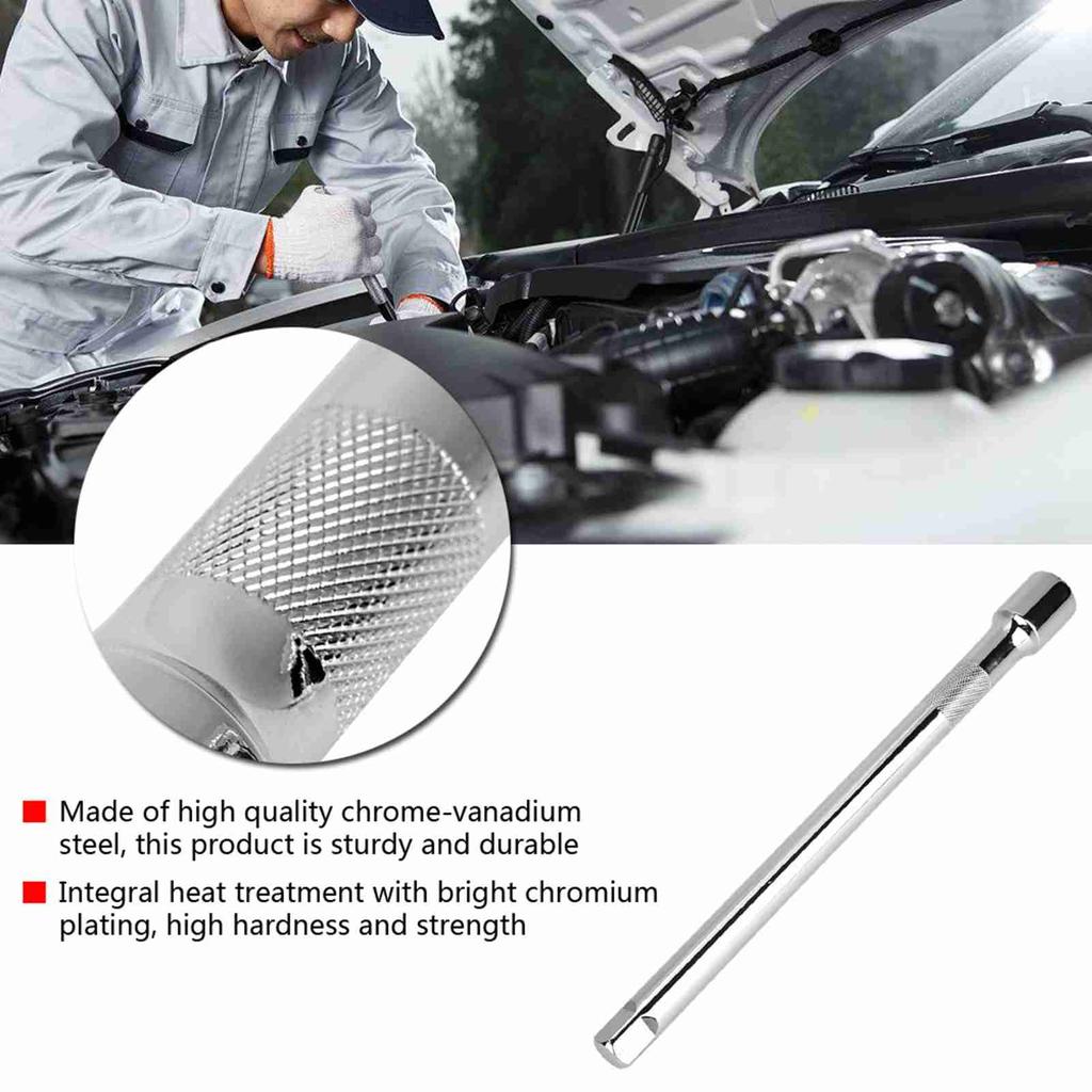 Durable Steel 1 2inch Extra Long Extension Bar Drive for Socket Ratcheting Handle (Long)
