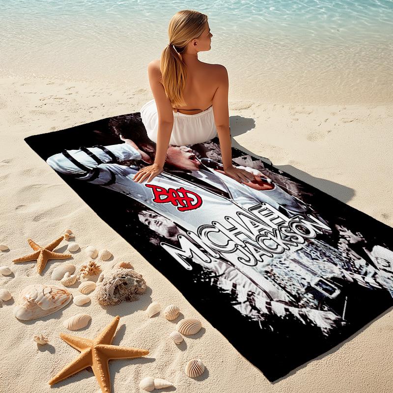 Amerikanische Musik Rock Michael Joseph Jackson Strandtuch Outdoor Camping Urlaub Schwimmen Strandtuch Outdoor Saugfähiges Badetuch Y4