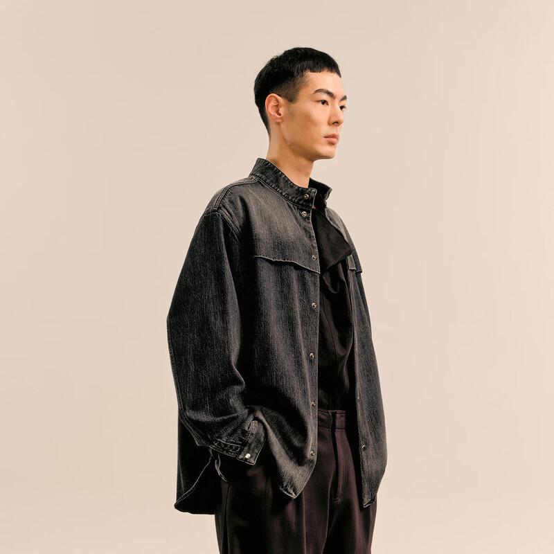 Men's Autumn Loose Fit Stand Collar Cotton Casual Shirt
