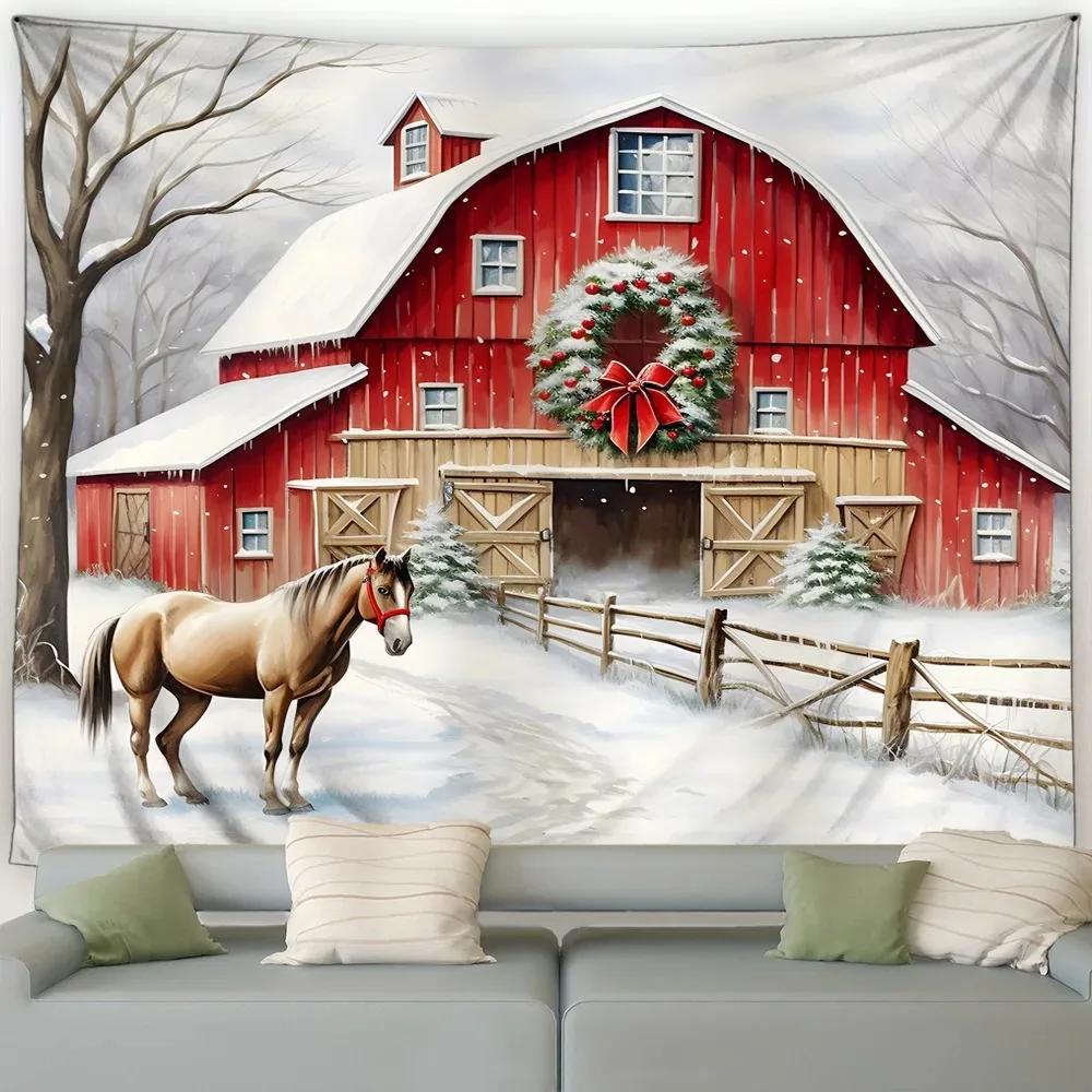 

Рождественский узор оленя Гобелен Спальня Гостиная Домашнее рождественское украшение 100x75cm