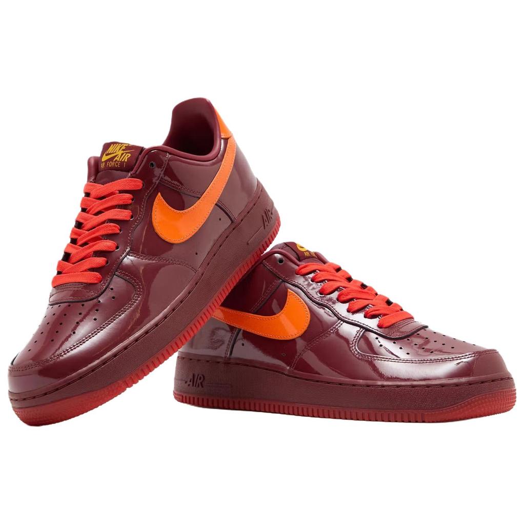 Nike Air Force 1 Low Patent Leather Dark Team Red Men Sneakers Orange University-Gold-Safety-Orange-Challenge-Red IO4489-601