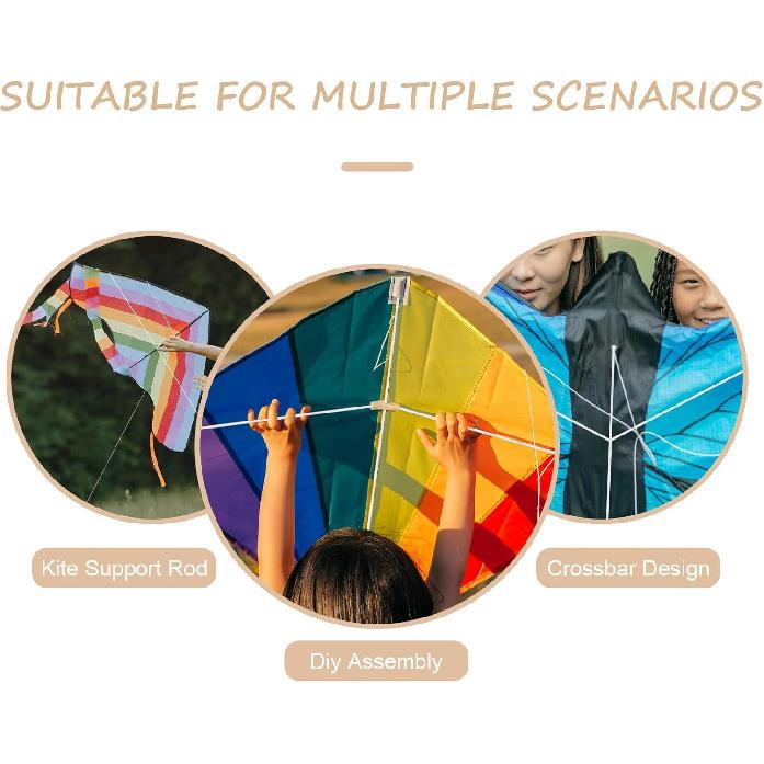 4Pcs Kite Rods Kite Support Rod Replacement Parts DIY Skeleton Plastic Sticks Support Making Accessories for Adults