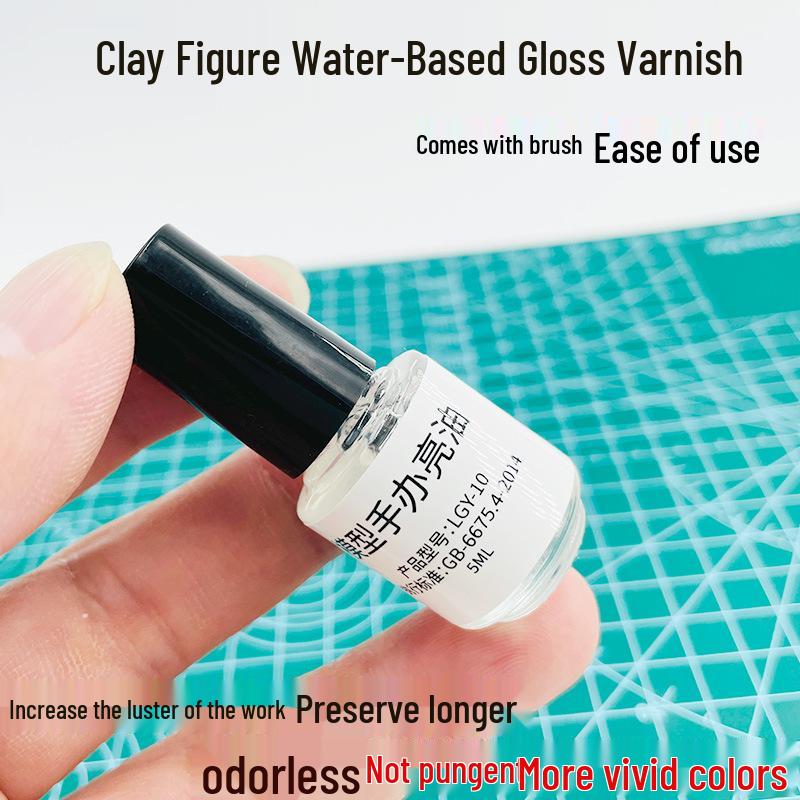 Quick-Drying Water-Based Gloss Varnish for Ceramic, Clay, and Plaster Figurines - Seals, Brightens, Waterproofs, Odorless, Anti-Oxidation.