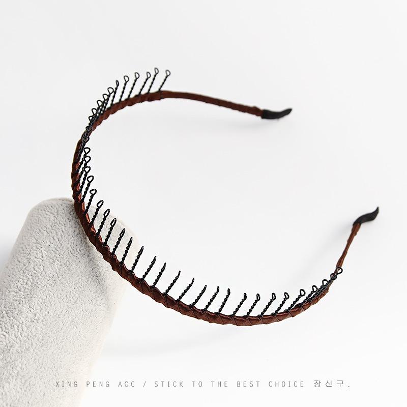 Korean Long-toothed Non-slip Headband with Comb Headdress Simple Headband with Teeth Hairpin Makeup Face Wash Headband