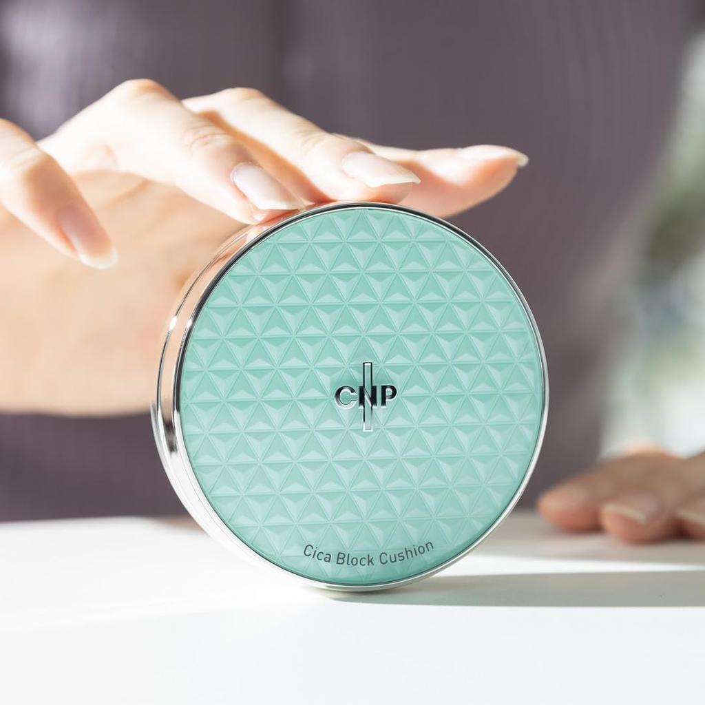 CNP CICA Block Cushion Natural Beige 13g SPF35 CICA Cica Cushion Reduces Covers and Conceals Dark Contains CNP Korean Cosmetics #23 (13g + Refill)