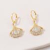Opal Ginkgo Leaf Earrings Women's Light Luxury Niche New Chinese Antique Sansheng Apricot Earrings