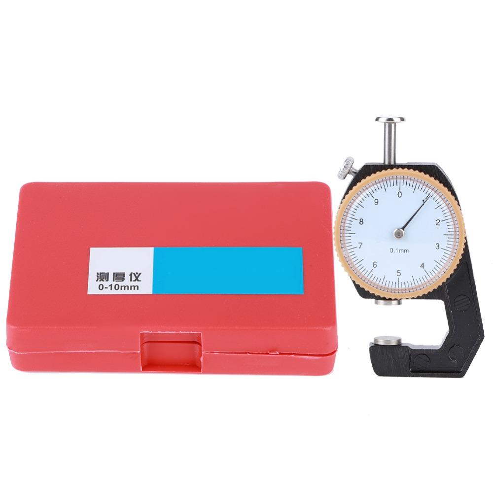 0-10mm Range Dial Thickness Gauge 0.1mm Accuracy Flat Head Design Thickness Tester With Storage Case Portable & Small Size