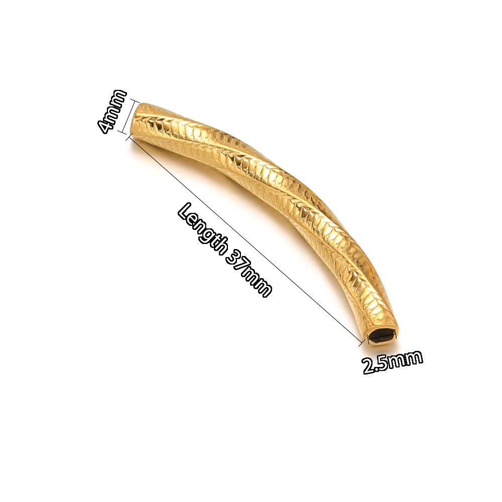 10pcs Stainless Steel Connectors Curved Tube for Jewelry Making Gold Color Straight Beads Bracelet Necklace DIY Jewelry Finding