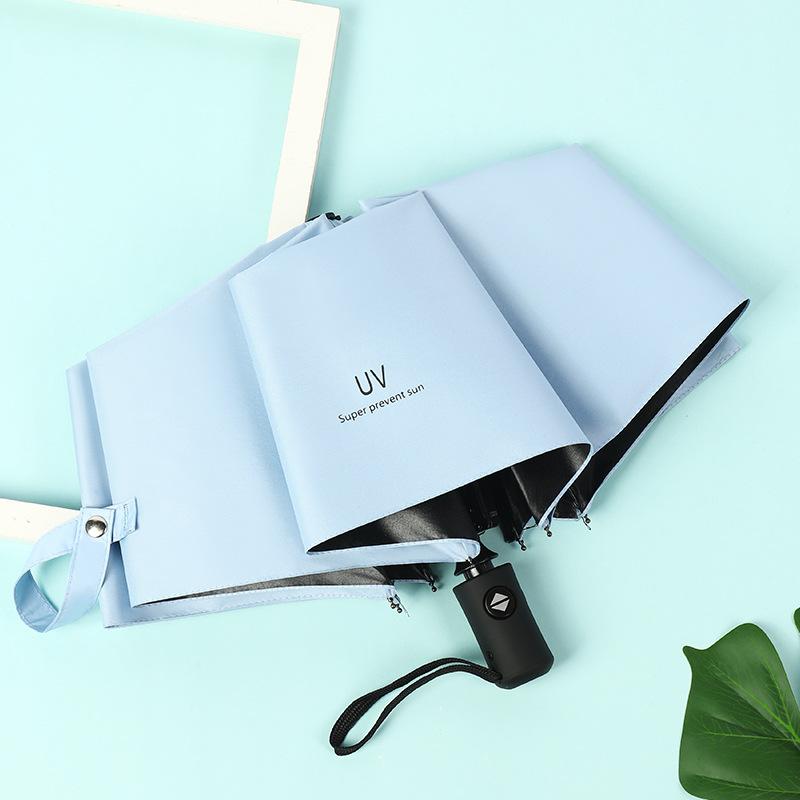 Simple Triple Fold Umbrella With Thick Vinyl UV Protection Double Umbrella Rain And Sun Umbrella Folding Vinyl Umbrella
