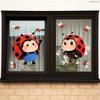 Cute Ladybug Static Cling Window Sticker Double-Sided Visible Removable Self-Adhesive for Glass Door Showcase Home Decor Art