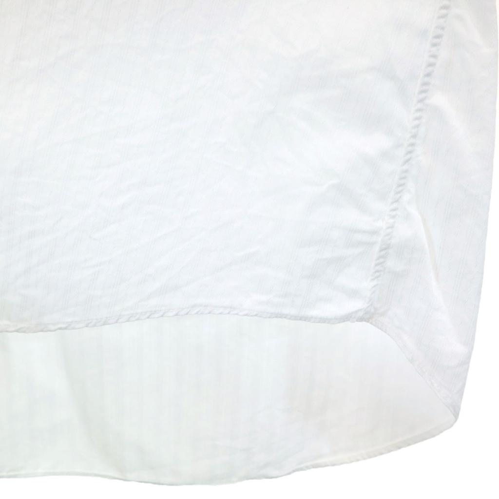 Celine Striped Pattern Long Sleeve Cotton Shirt White Men's Used