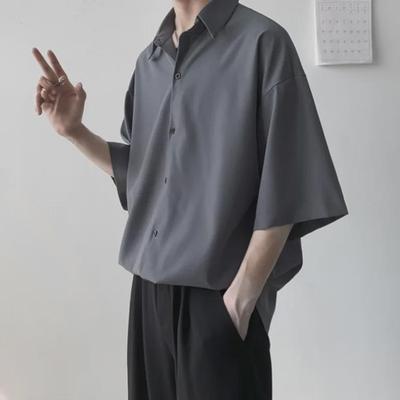 Pánské trendy tričko s krátkým rukávem z ledového hedvábí - Lehké, stylové, volný střih na léto