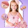 Kids Toys Pretend Play Beauty & Fashion Toy Simulation Makeup Set Jewelry Crown Necklace Cosmetic Educational Toy For Girls Gift