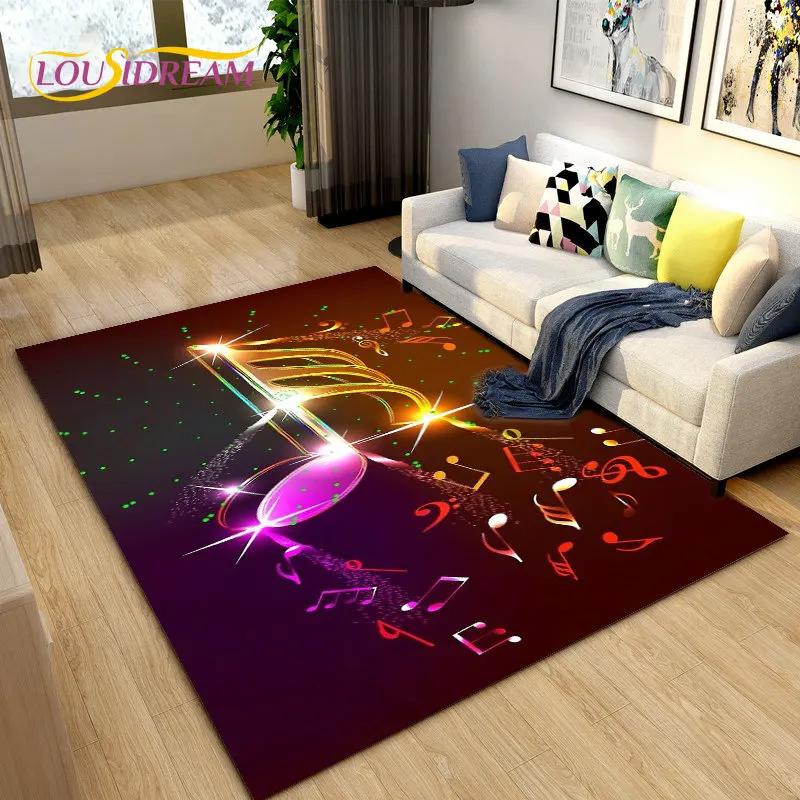 

3D креативный ковер с музыкальными нотами, большой ковер, ковер для гостиной, спальни, дивана, кухонный коврик для ванной комнаты, нескользящий напольный коврик, подарки 40x60cm