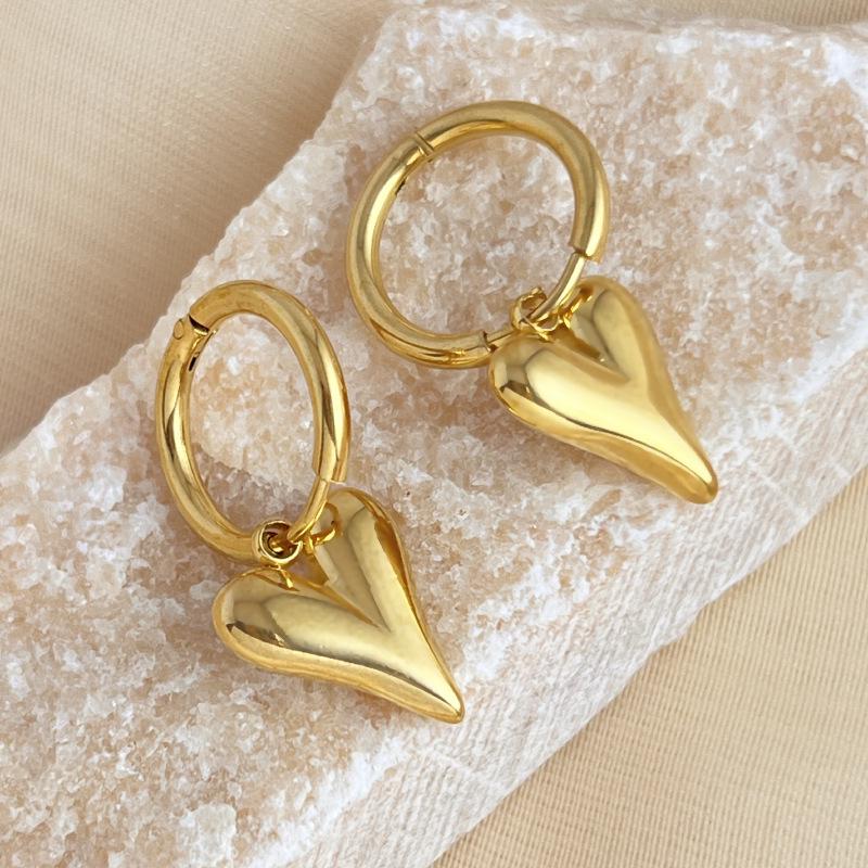 

Европейский и американский ретро-стиль Сердце и геометрические титановые каффы для ушей: Женские роскошные серьги