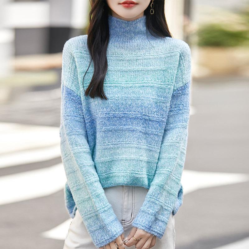 

Кашемировый свитер с высоким воротником с градиентом: Элегантный, Модный и Универсальный Дизайн 2XL