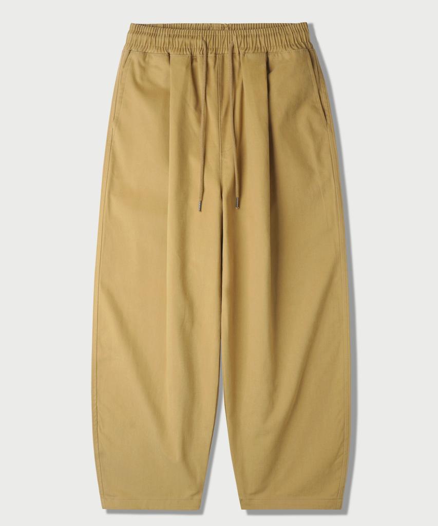 JEMUT Cotton Peach Wide Elastic Waist Pants Beige Mmlp2673