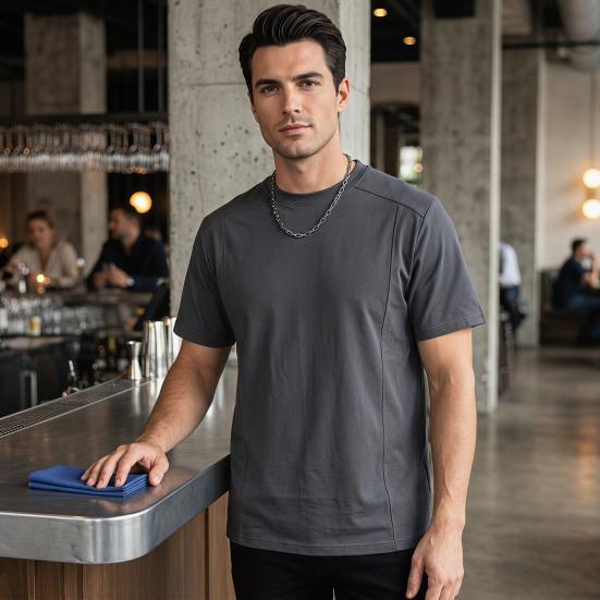 Herren Rundhals-T-Shirt Einfach Einfarbig Sommer-T-Shirt Atmungsaktiv Locker Geschnitten Stilvolles T-Shirt für Büro Dating Party Streetwear
