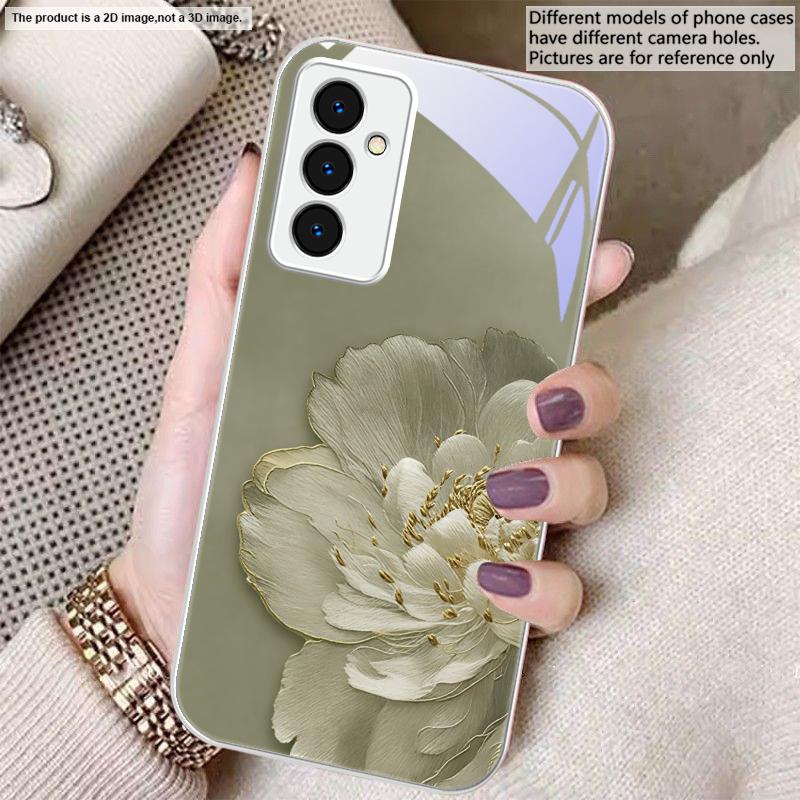 Gradient colored flowers For Samsung A01 A02 03 Core 04 05 06 10 12 13 14 5G 15 16 M02 12 Note 8 9 10 20 glass Ultra phone case