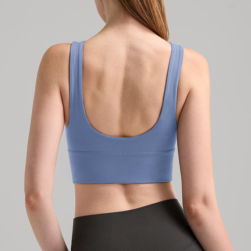 

Ударопрочный спортивный бюстгальтер без косточек для большой груди с круглым вырезом и глубокой U-образной спинкой, дизайн жилета для йоги M