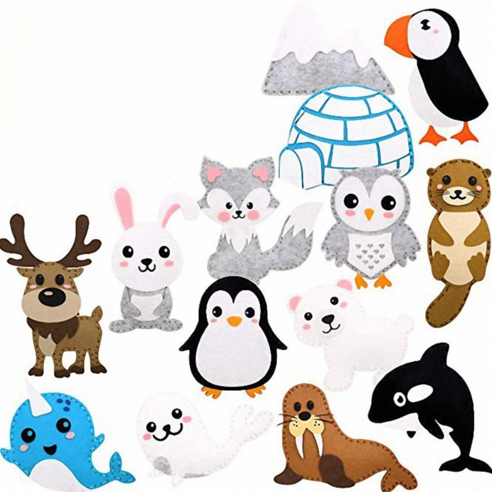 

Сафари Джунгли Сделай сам Набор для шитья животных Лесные существа Шитье животных Поделка Рождественские подарки Polar Animal