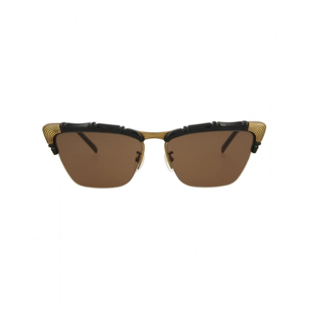 Gucci Cat Eye Frame Injection Sunglasses Black Black Brown