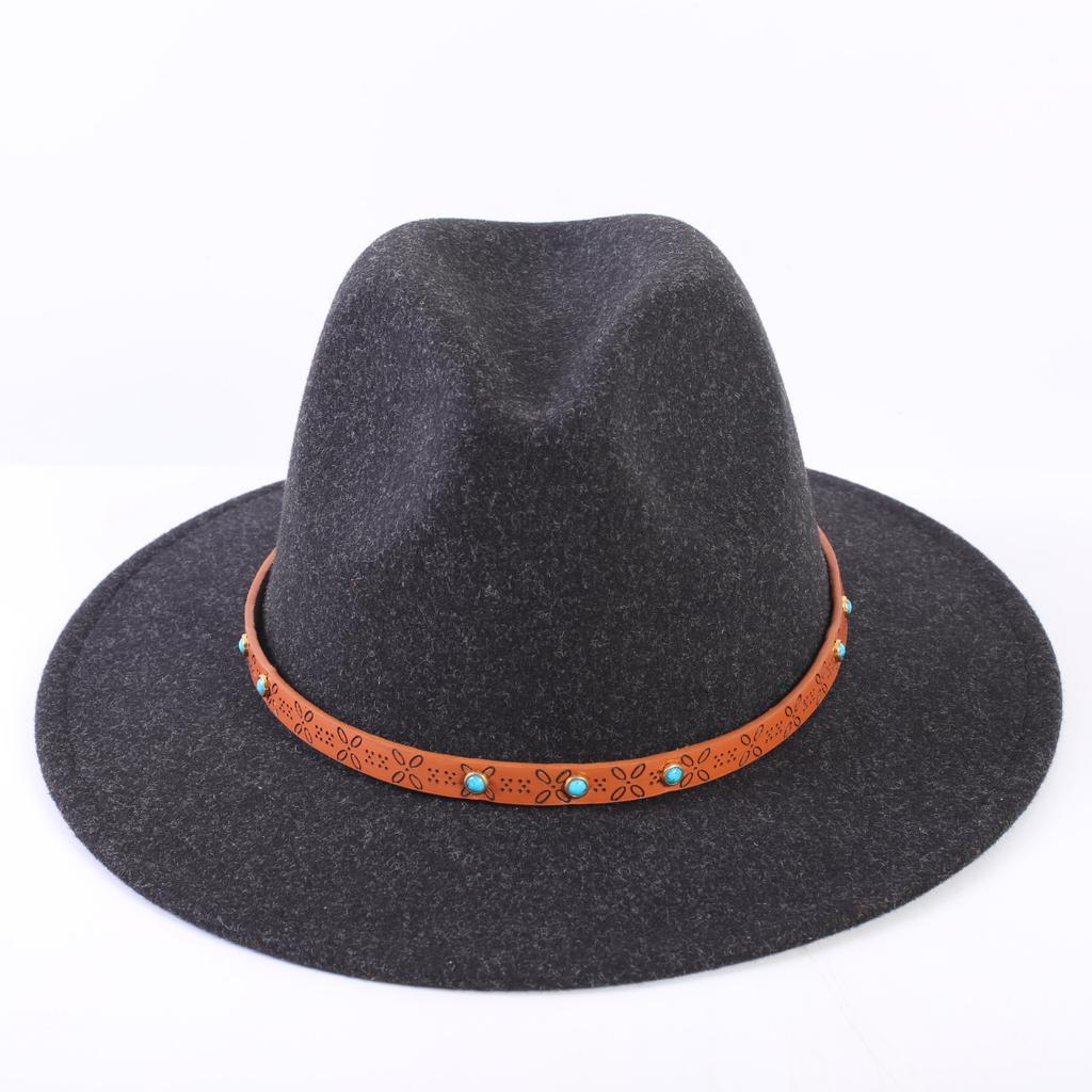 Popular European and American High-end Wool Top Hat, Men's and Women's Fashion Versatile Elegant Top Hat Jazz Hat