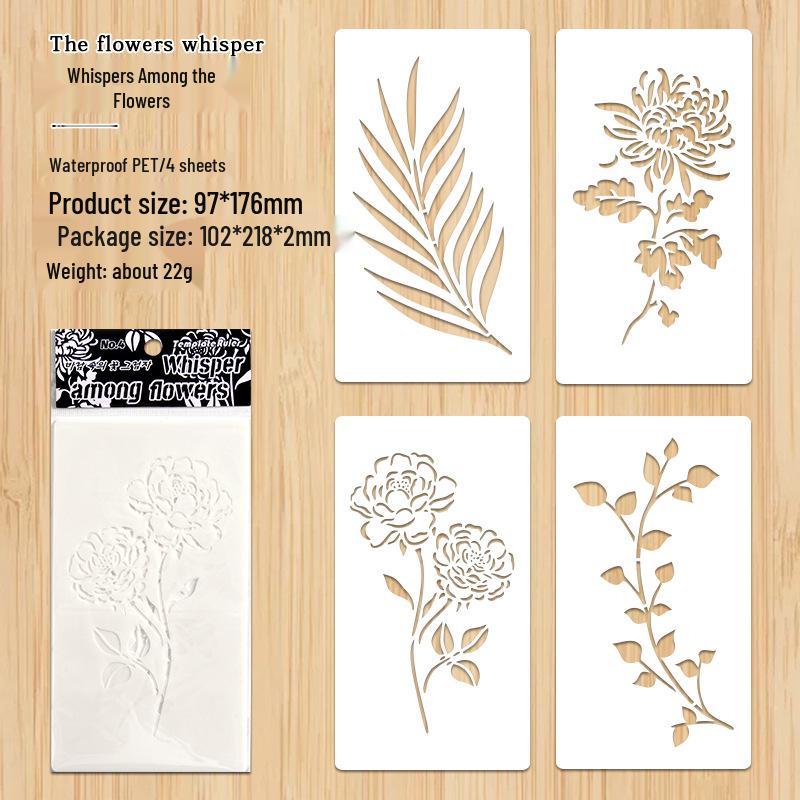 Yuezhen Hand-Painted Floral Wind Shadow Stencil: Multi-Use Design Template