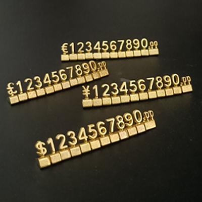 Gold/Silver Digital Price Tag Zinc Alloy Combined Price Tag Changeable 3D Price Tag  Watch Shop