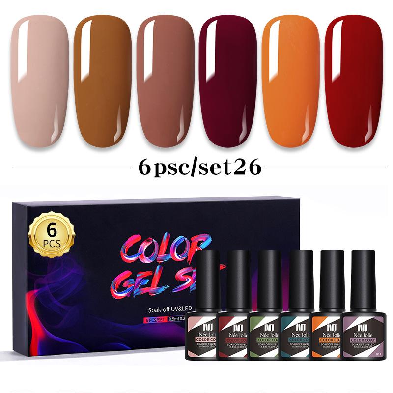 Nail Polish Glue Set 8Ml 6 Bottles Boxed Nail Art Barbie Glue Japanese Nail Color Glue Phototherapy Glue