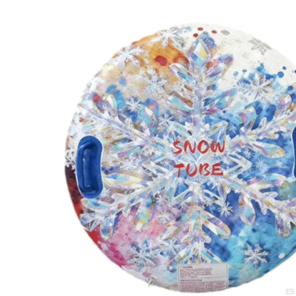 Inflatable Snow Tube Sled PVC Anti Tip Thickened Wear Resistant Skiing with Handles