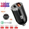 100W/200W PD QC Pull Ring Fast Charging Mini Car Charger USB C Car Phone Charger Adapter For iPhone Xiaomi Samsung Huawei