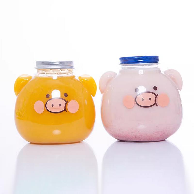 1/3ks Kawaii Lahve na vodu na mléčný čaj, kávu, džus, přenosný kelímek na pití, domov, průhledná láhev na nápoje na džusování