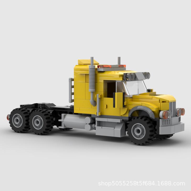Toy Car MOC-84964 Dump Truck Trailer Small Particle Model Building Block Toy Ornaments Set