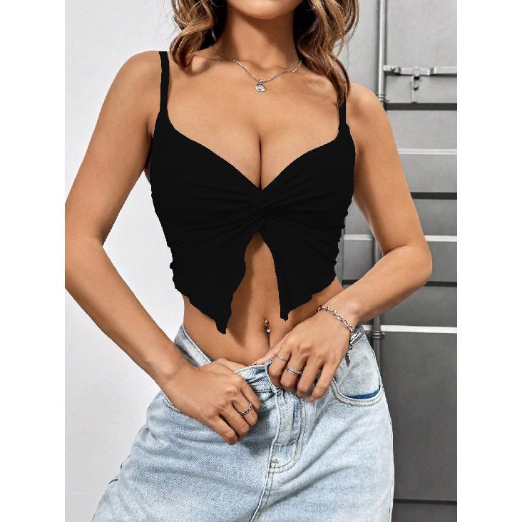 T-shirt sans manches à bretelles pour femme, haut polyvalent, coupe slim, décontracté et sexy