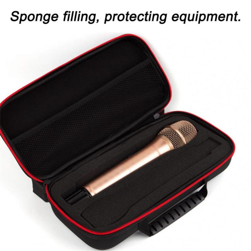 Tragbare Eva Drahtloses Mikrofon Aufbewahrungstasche Stoßfest Großvolumig Hartschalen-Tragetasche Für