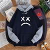 Women's Casual Print Splicing Hooded Sweatshirt Loose Sports Tops Pullover