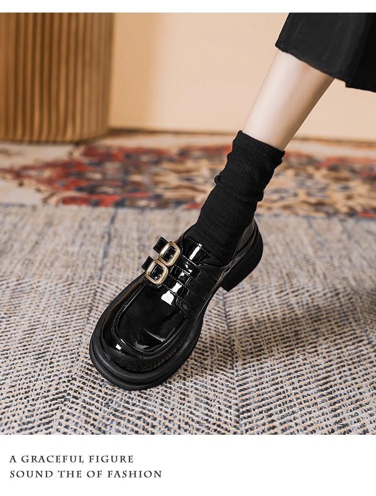 American Retro Small Leather Shoes Women's Autumn 2025 Versatile and Lightweight Japanese Jk Single Shoes Muffin Bottom Platform Loafers