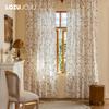 1PC LOZUJOJU French Retro Rose and Bird Print Curtains Beige Tassel Edge Semi Transparent Curtains for Bedroom Living Room Window Home Decor