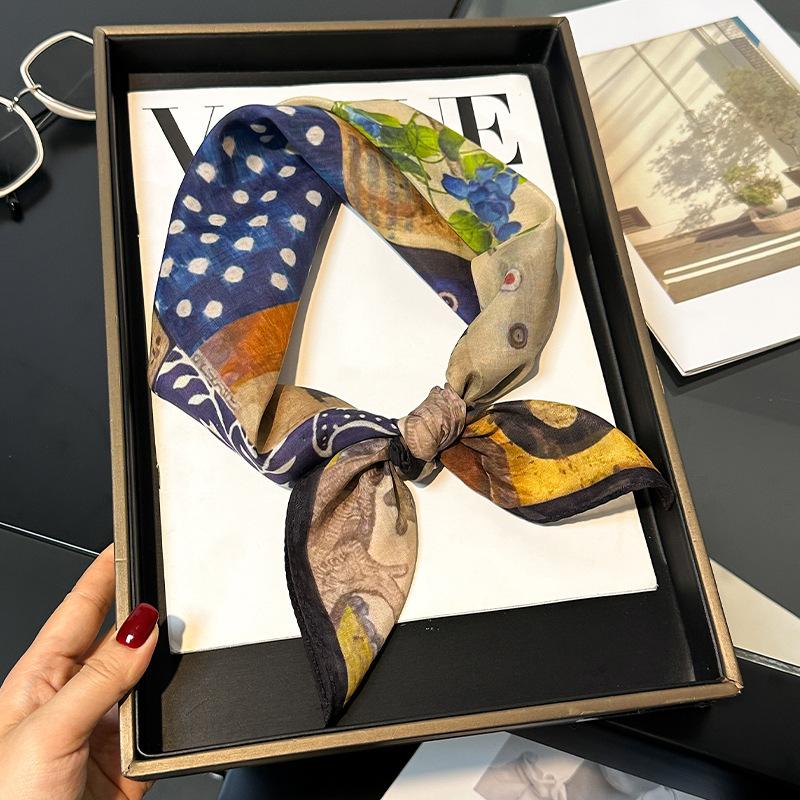 30% Silk 70% Cotton Scarf Women Square Neck Shawls Wraps for Ladies Foulard Scarves Pashmina Female Hijab Bandana Bufanda 70cm