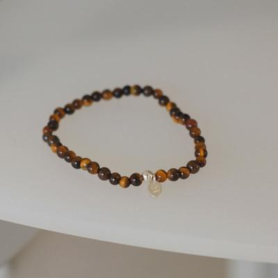 Modernlike Silver 925 Hopi Tiger Eye Stone Bracelet 4mm