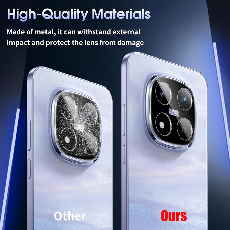 2 db Valódi Fekete Edzett Üveg Kamera Fólia Xiaomi Redmi Note 15 4G 5G Note 15 Pro 5G/ Note 15Pro+ 5G Plus-hoz Üveg Kamera Lencse Védő Lencse Fólia