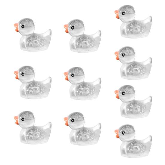 

10 шт. флуоресцентные статуи очаровательный внешний вид креативная форма яркий цвет ручная работа светящиеся крошечные статуи уток миниатюрные фигурки животных прозрачный