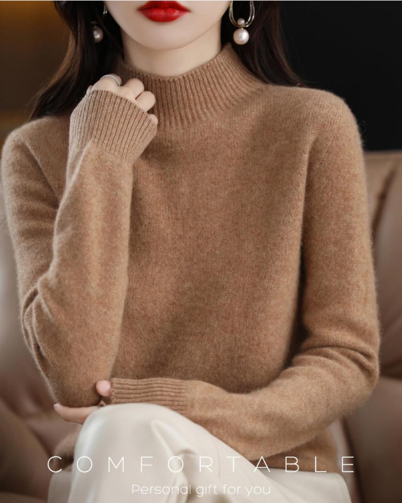 Turtleneck Knit Sweater Pullover for Highly Soft to the Slimming Solid Adult 2XL [JINJUDUO] Women's Autumn/Winter - Stretchable, Touch, Effect,