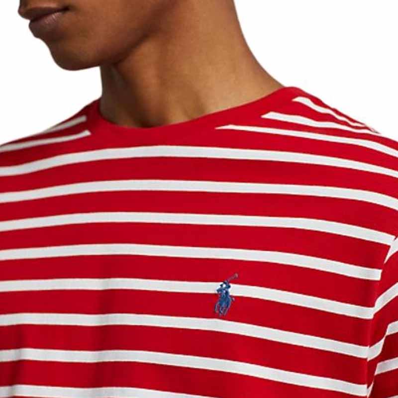 Polo Ralph Lauren Striped Logo Embroidered Crew Neck Short Sleeve T-Shirt Men Tops 710934662-003